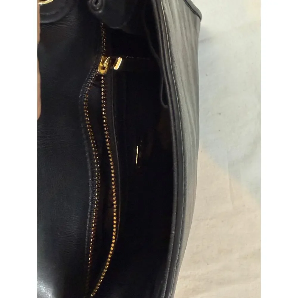 Tory Burch Fleming Small Convertible Shoulder Bag Black Quilted Leather Chain